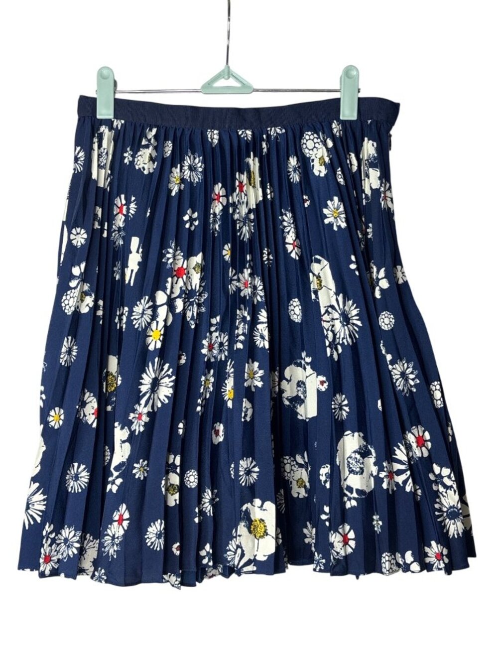 Jason Wu For Target Pleated A-Line Skirt 6 Knee Length Floral Navy Multicolor